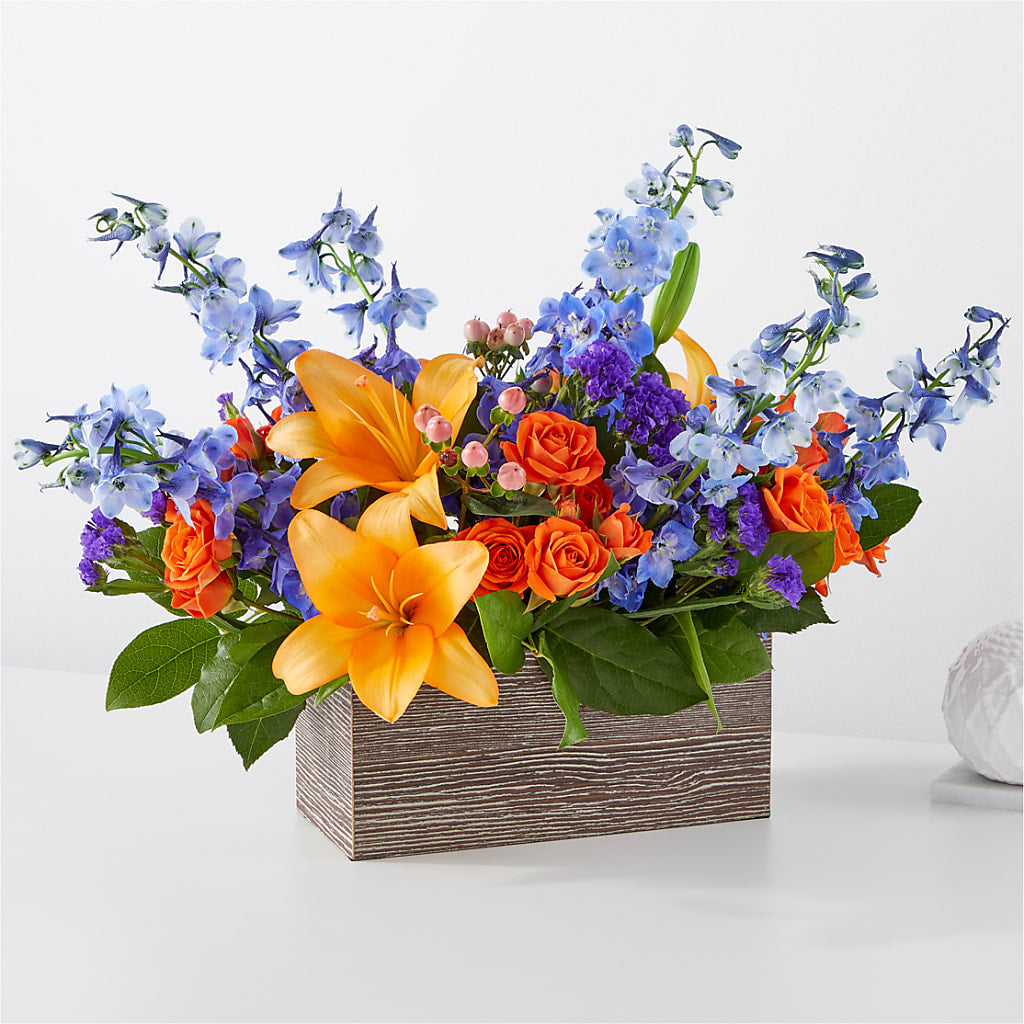 Radiant Citrus Box Bouquet – Waynesboro Emporium, Waynesboro GA