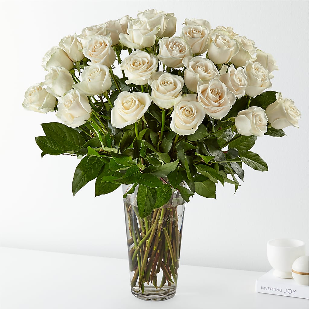 Long Stem White Rose Bouquet – Waynesboro Emporium, Waynesboro GA