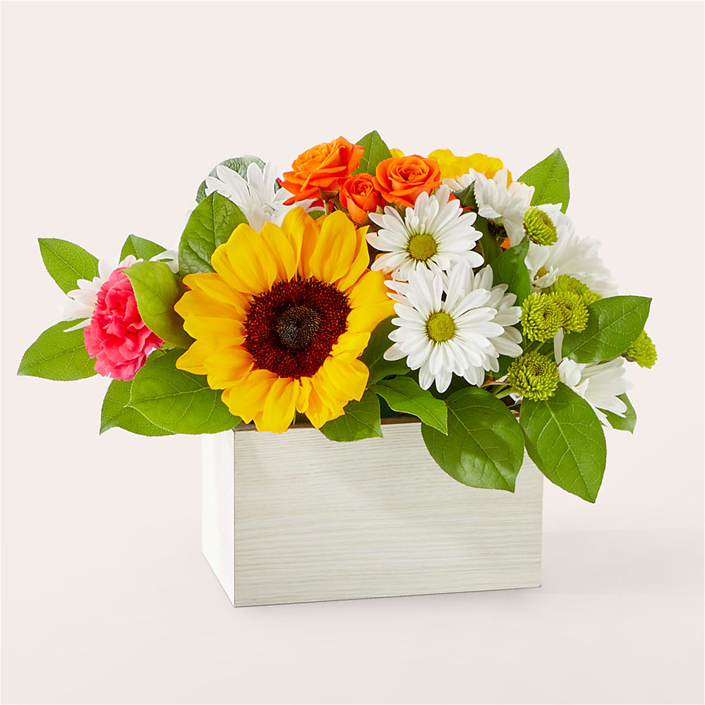Sun-drenched Blooms Box Bouquet – Waynesboro Emporium, Waynesboro GA