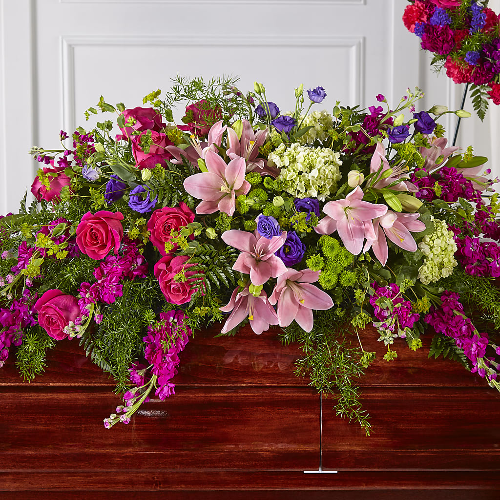 Radiant Tribute Casket Spray – Waynesboro Emporium, Waynesboro GA