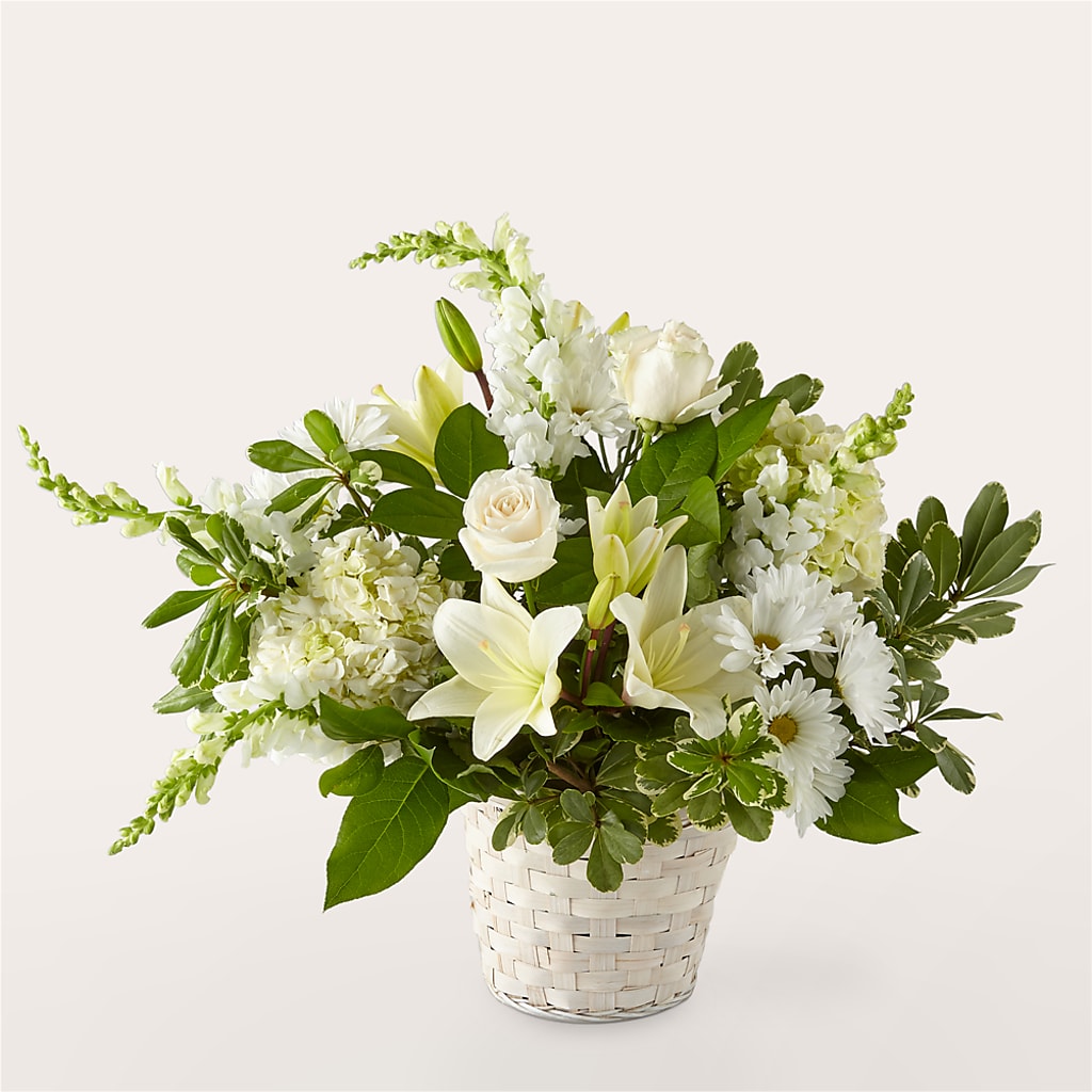 Ivory Elegance Floral Basket – Waynesboro Emporium, Waynesboro GA