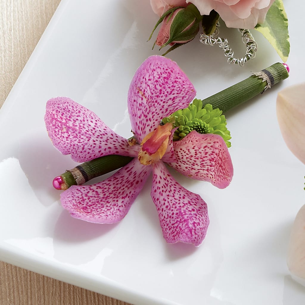 Pink Mokara Boutonniere – Waynesboro Emporium, Waynesboro GA