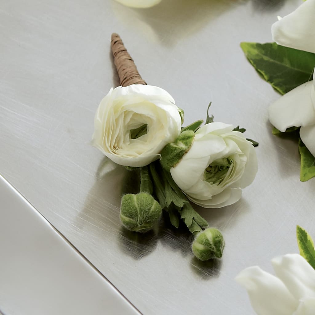White Ranunculus Boutonniere – Waynesboro Emporium, Waynesboro GA