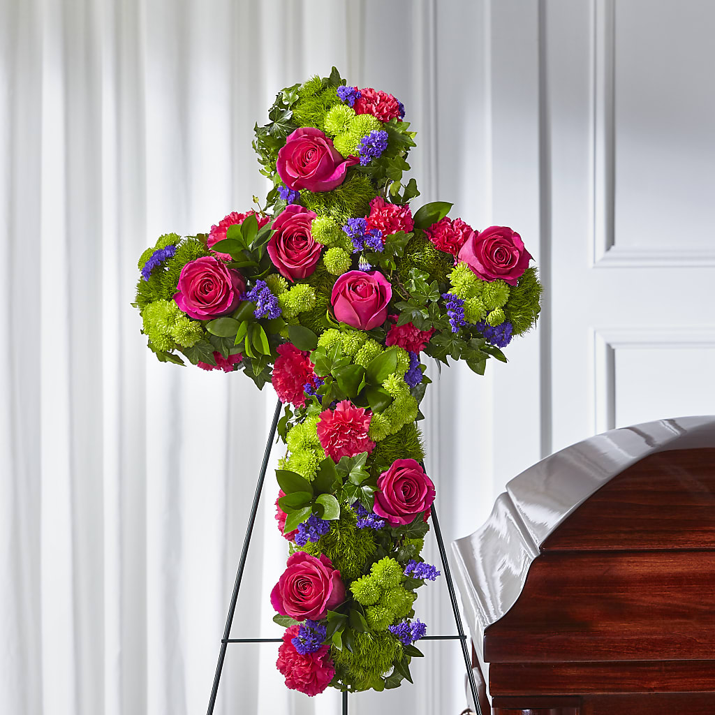 Tribute Rose Floral Cross –  Waynesboro Emporium, Waynesboro GA