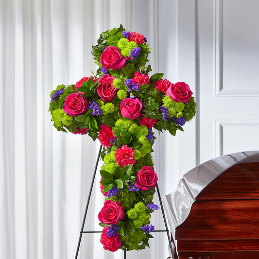 Tribute Rose Floral Cross –  Waynesboro Emporium, Waynesboro GA