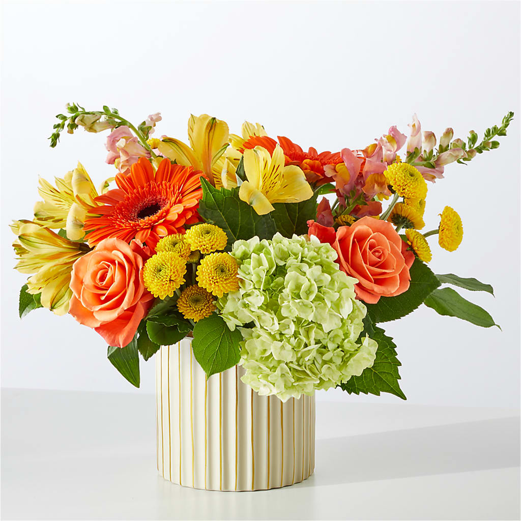 Autumn Sunshine Bouquet with Ivory Vase –  Waynesboro Emporium, Waynesboro GA