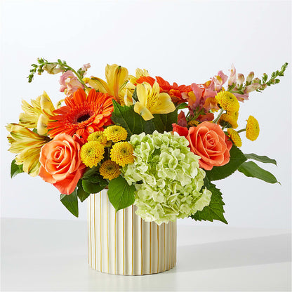 Autumn Sunshine Bouquet with Ivory Vase –  Waynesboro Emporium, Waynesboro GA