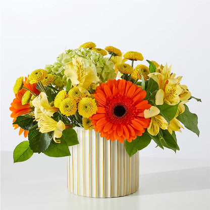 Autumn Sunshine Bouquet with Ivory Vase –  Waynesboro Emporium, Waynesboro GA