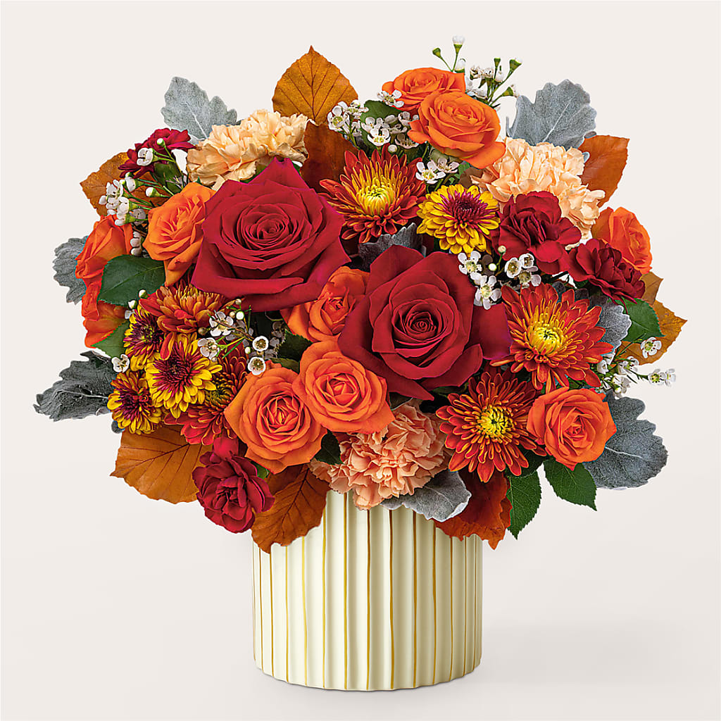 Merlot Bouquet with Ivory Vase –  Waynesboro Emporium, Waynesboro GA