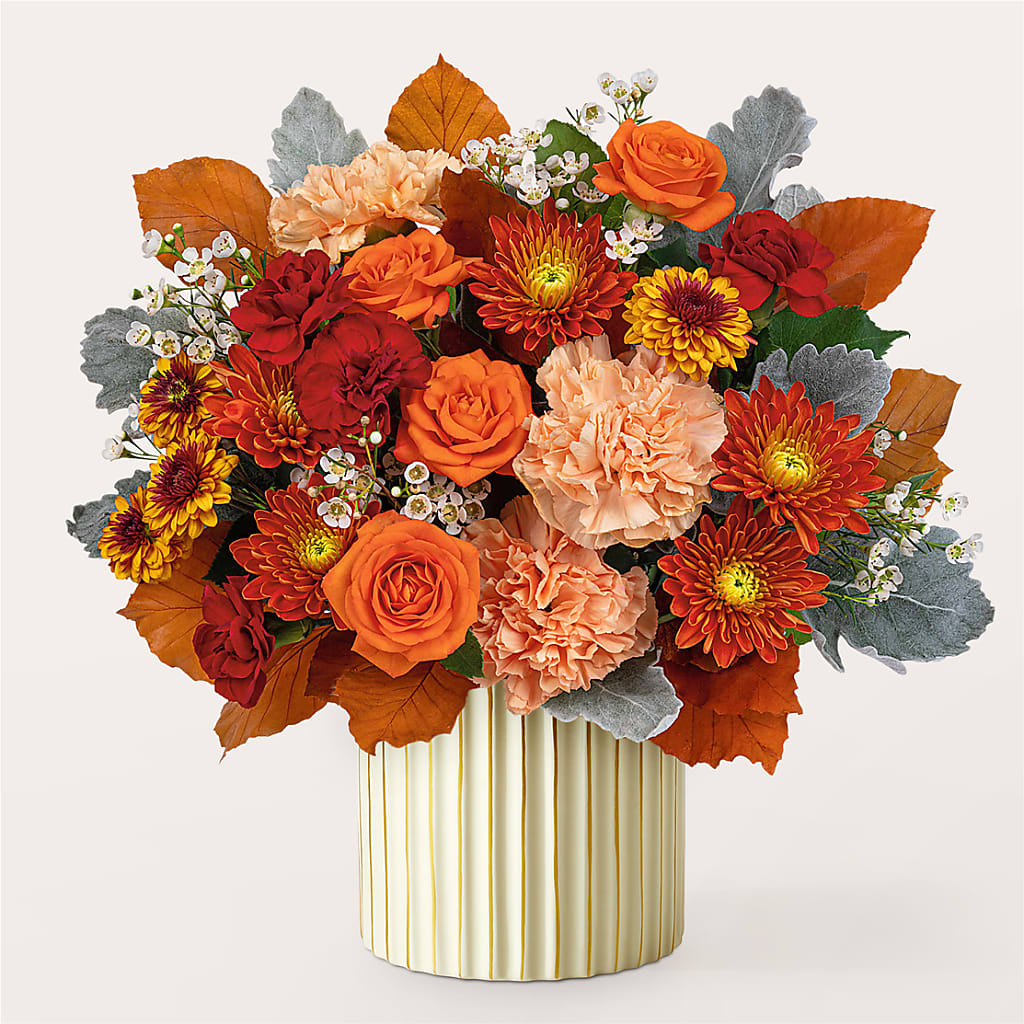 Merlot Bouquet with Ivory Vase –  Waynesboro Emporium, Waynesboro GA