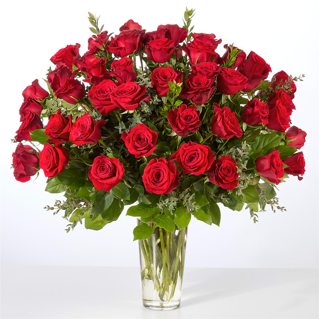 Forever Yours Fifty Stem Red Rose Bouquet –  Waynesboro Emporium, Waynesboro GA