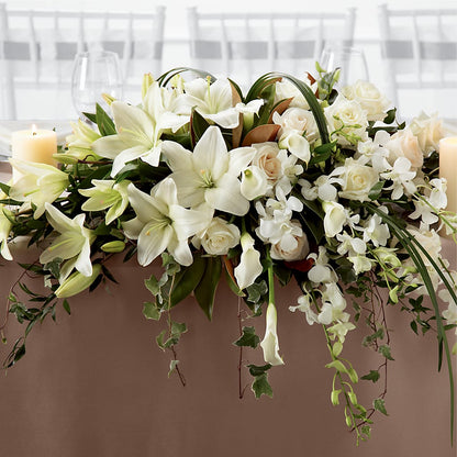 White Linen Arrangement –  Waynesboro Emporium, Waynesboro GA