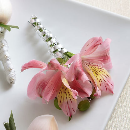 Pink Peruvian Lily Boutonniere –  Waynesboro Emporium, Waynesboro GA